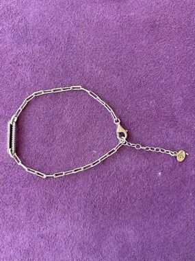 Silpada Delicate Silver Link Bracelet with Bar Accent